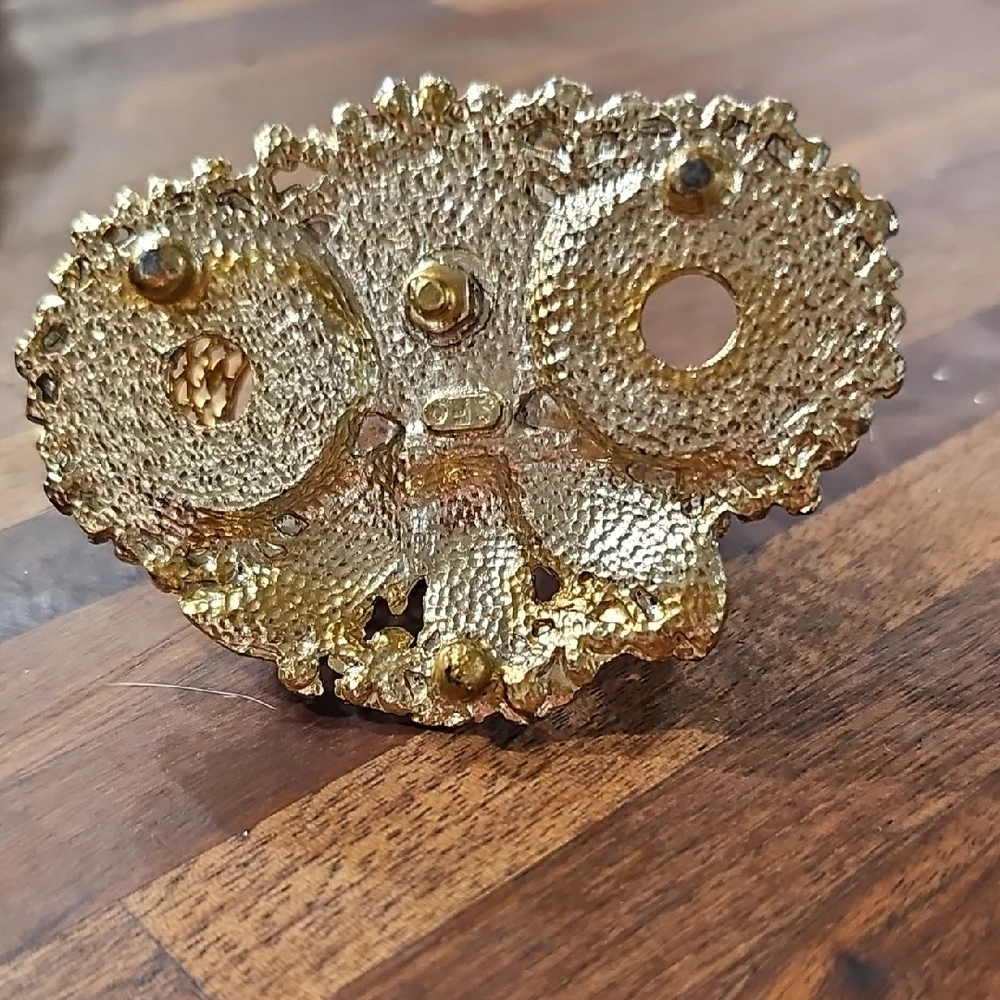 VINTAGE Lipstick Holder Sam Fink Gold Filigree Cherub Vanity 1960's